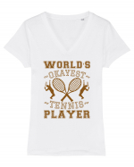 World'S Okayest Tennis Player Tricou mânecă scurtă guler V Damă Evoker