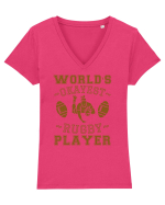 World'S Okayest Rugby Player Tricou mânecă scurtă guler V Damă Evoker