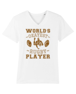 World'S Okayest Rugby Player Tricou mânecă scurtă guler V Bărbat Presenter