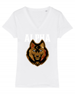 Alpha Wolf Tricou mânecă scurtă guler V Damă Evoker