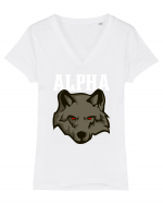 Alpha Wolf Tricou mânecă scurtă guler V Damă Evoker