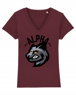 Alpha Wolf Tricou mânecă scurtă guler V Damă Evoker