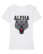 Alpha Wolf Tricou mânecă scurtă guler larg fitted Damă Expresser