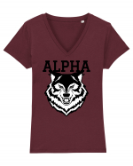 Alpha Wolf Tricou mânecă scurtă guler V Damă Evoker