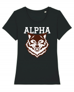 Alpha Wolf Tricou mânecă scurtă guler larg fitted Damă Expresser