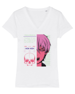 Akusenkutou Tricou mânecă scurtă guler V Damă Evoker