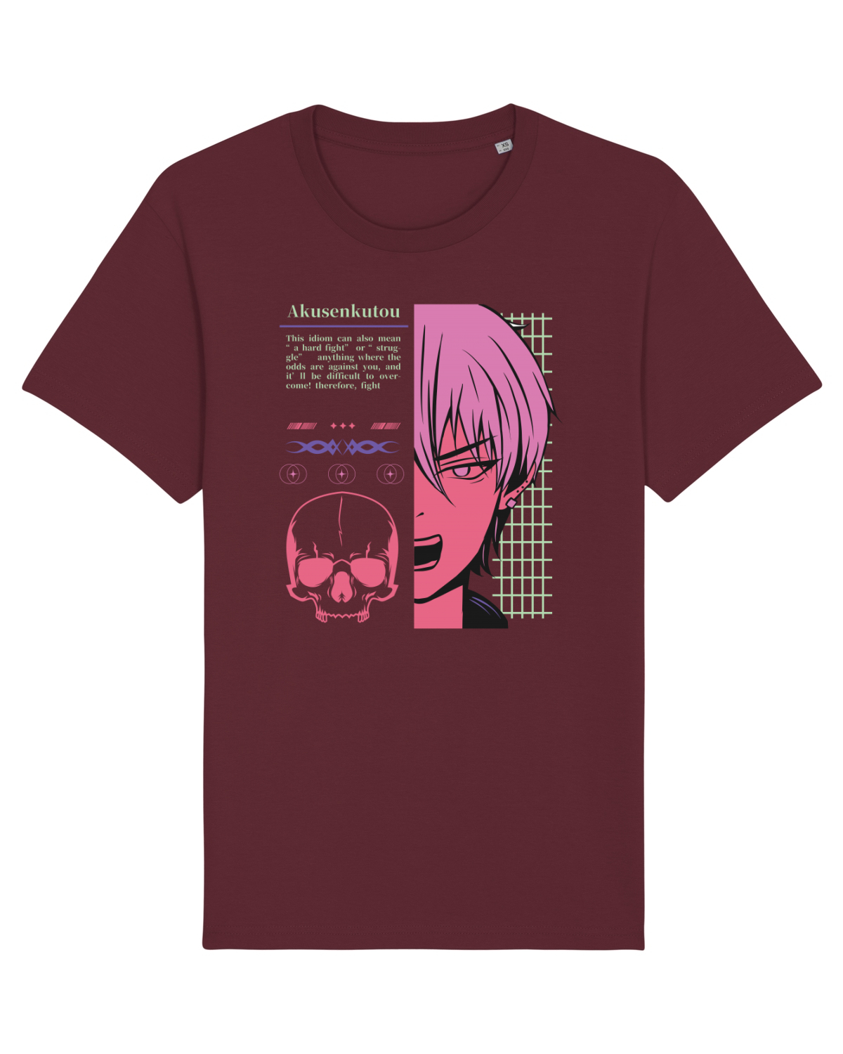 Tricou mânecă scurtă Unisex Rocker Burgundy
