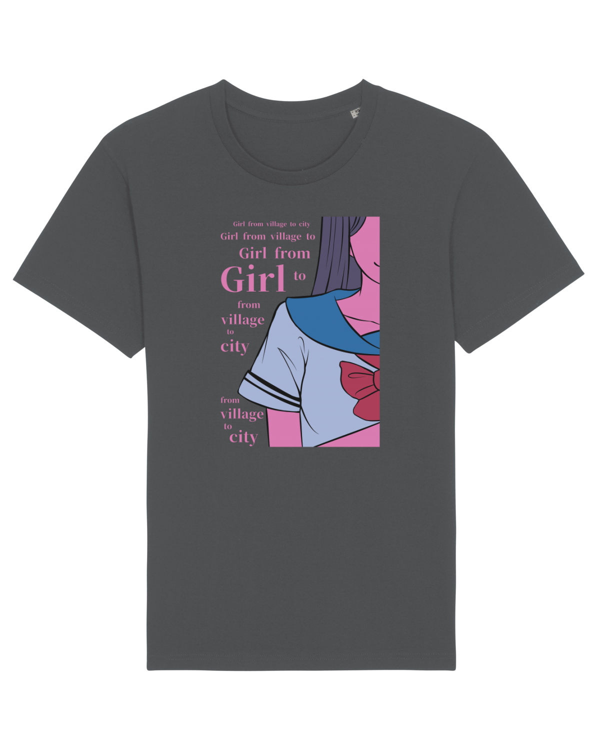 Tricou mânecă scurtă Unisex Rocker Anthracite