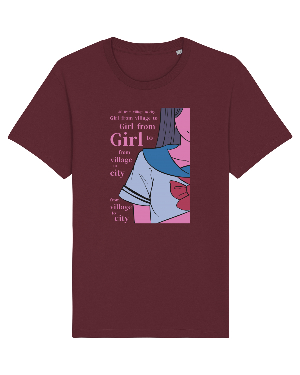 Tricou mânecă scurtă Unisex Rocker Burgundy