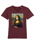 Funny Mona Lisa Tricou mânecă scurtă guler V Bărbat Presenter