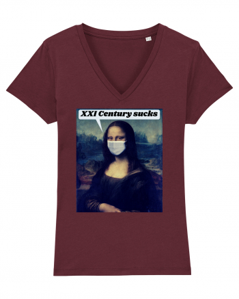 Funny Mona Lisa Burgundy
