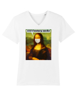 Funny Mona Lisa Tricou mânecă scurtă guler V Bărbat Presenter