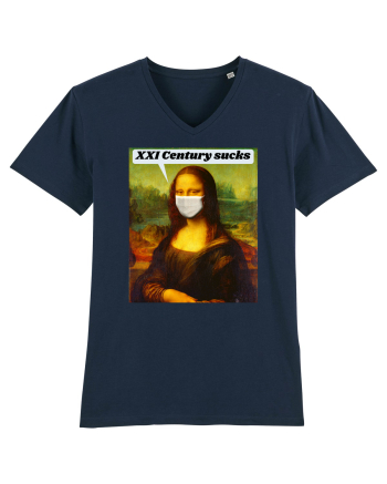 Funny Mona Lisa French Navy