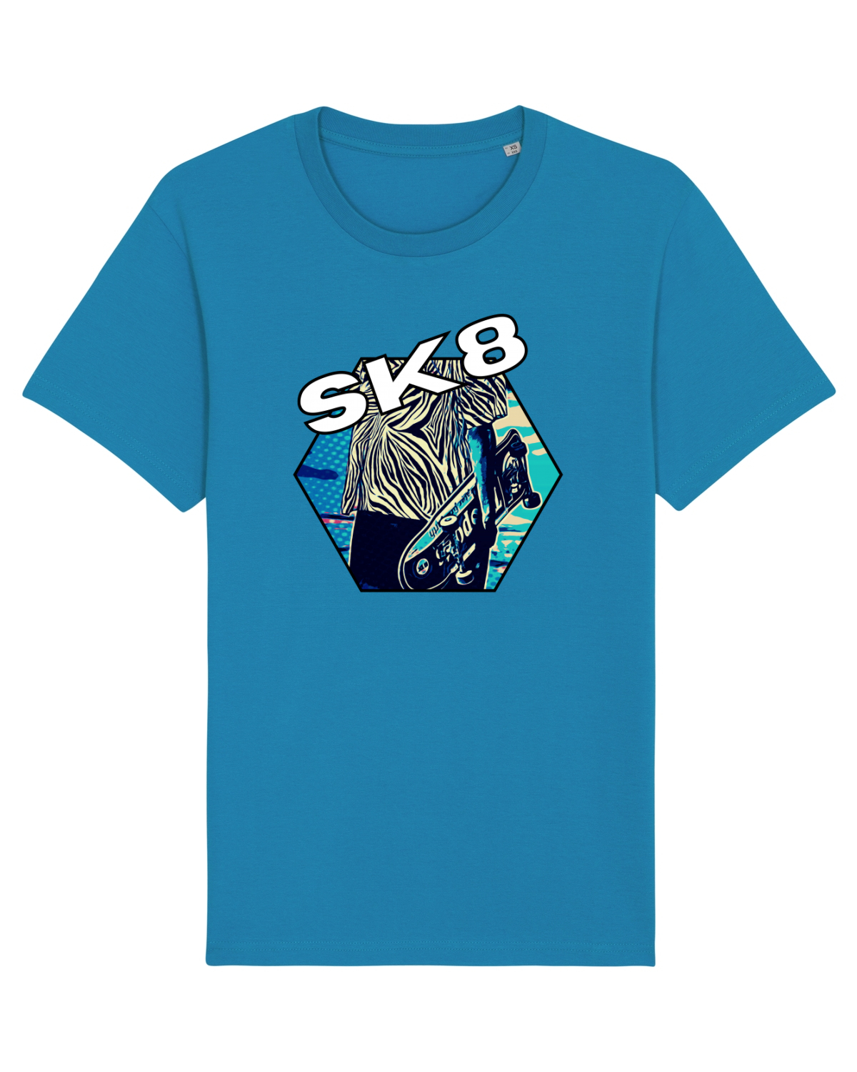 Tricou mânecă scurtă Unisex Rocker Azur