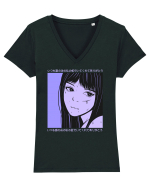 Purple Tricou mânecă scurtă guler V Damă Evoker