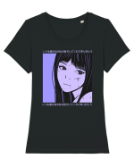 Purple Tricou mânecă scurtă guler larg fitted Damă Expresser