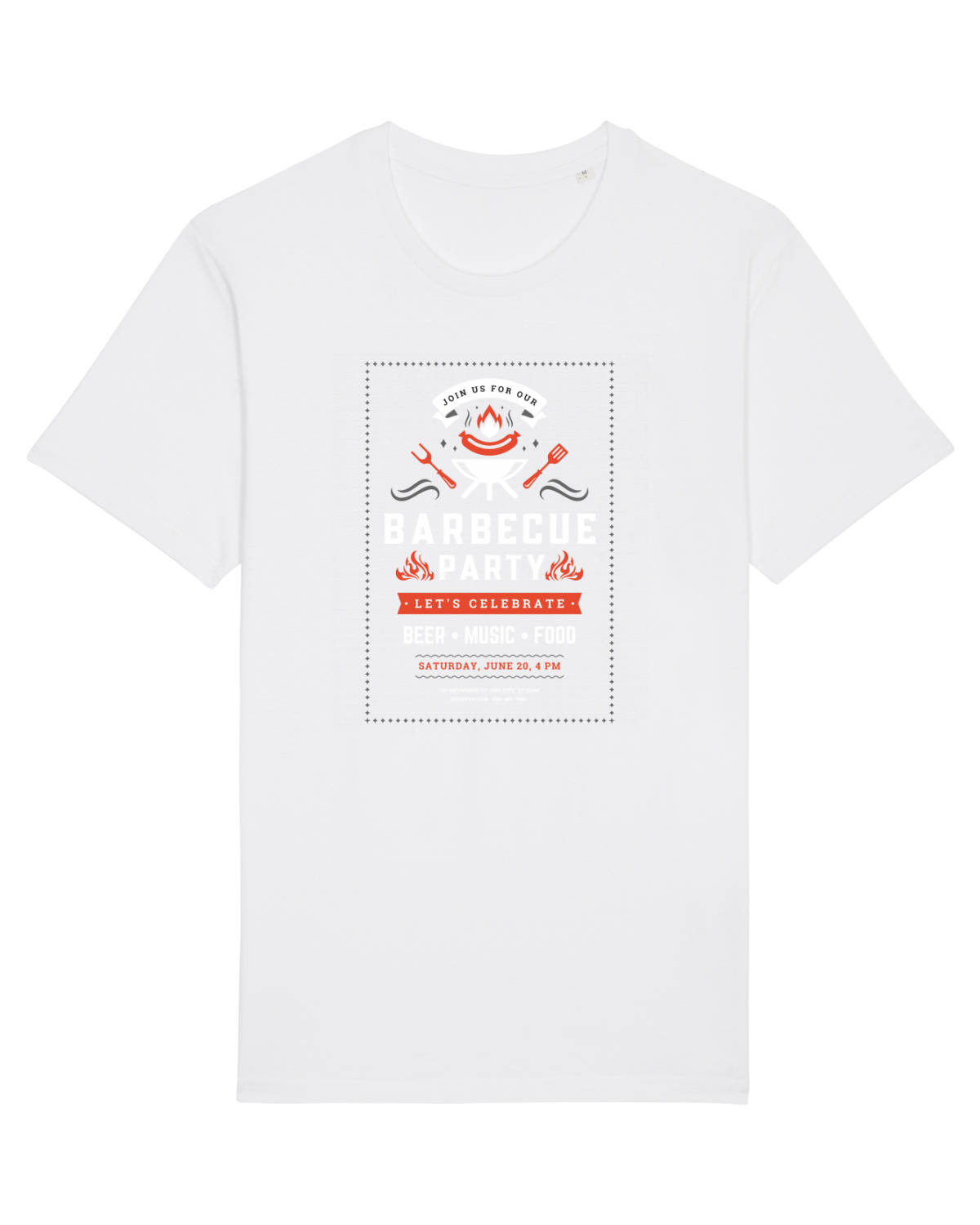 Tricou mânecă scurtă Unisex Rocker White