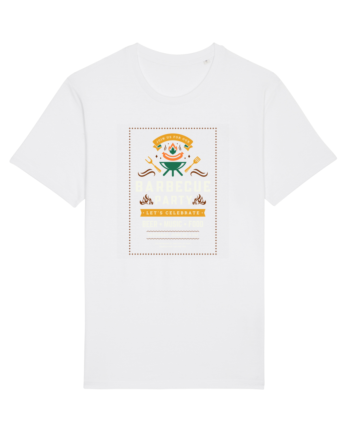 Tricou mânecă scurtă Unisex Rocker White