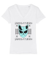 Devil Cat Tricou mânecă scurtă guler V Damă Evoker