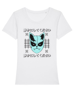 Devil Cat Tricou mânecă scurtă guler larg fitted Damă Expresser