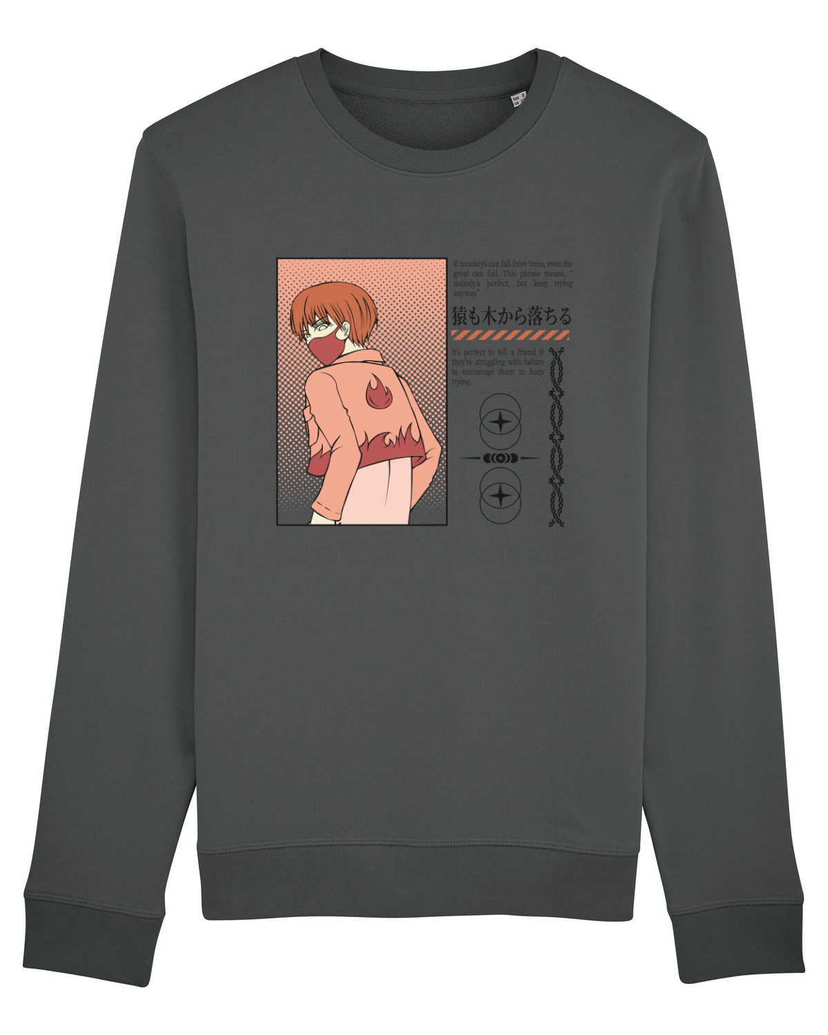 Bluză mânecă lungă Unisex Rise Anthracite