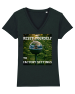 Reset yourself to factory settings Tricou mânecă scurtă guler V Damă Evoker