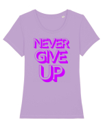 Never Give Up Tricou mânecă scurtă guler larg fitted Damă Expresser