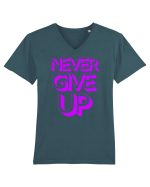 Never Give Up Tricou mânecă scurtă guler V Bărbat Presenter