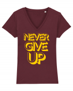 Never Give Up Tricou mânecă scurtă guler V Damă Evoker