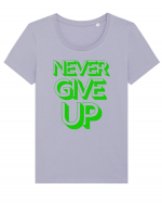 Never Give Up Tricou mânecă scurtă guler larg fitted Damă Expresser