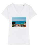 Greece Seaside Tricou mânecă scurtă guler V Damă Evoker