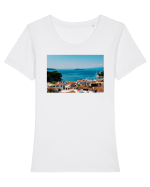 Greece Seaside Tricou mânecă scurtă guler larg fitted Damă Expresser