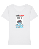 Brain Wash Tricou mânecă scurtă guler larg fitted Damă Expresser