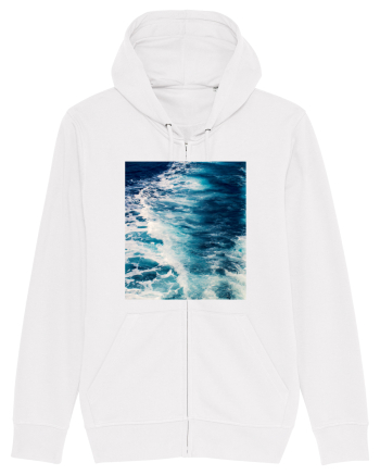 Deep Blue Waves White