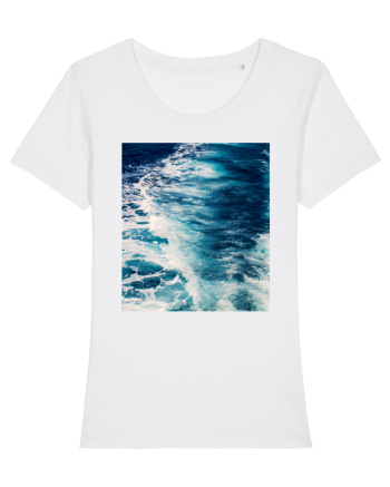 Deep Blue Waves White
