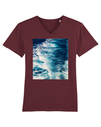 Deep Blue Waves Burgundy