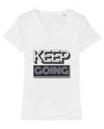 Keep Going Tricou mânecă scurtă guler V Damă Evoker