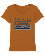 Keep Going Tricou mânecă scurtă guler larg fitted Damă Expresser