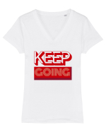 Keep Going Tricou mânecă scurtă guler V Damă Evoker