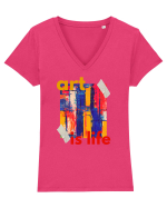 Art Is Life Tricou mânecă scurtă guler V Damă Evoker