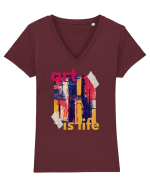 Art Is Life Tricou mânecă scurtă guler V Damă Evoker