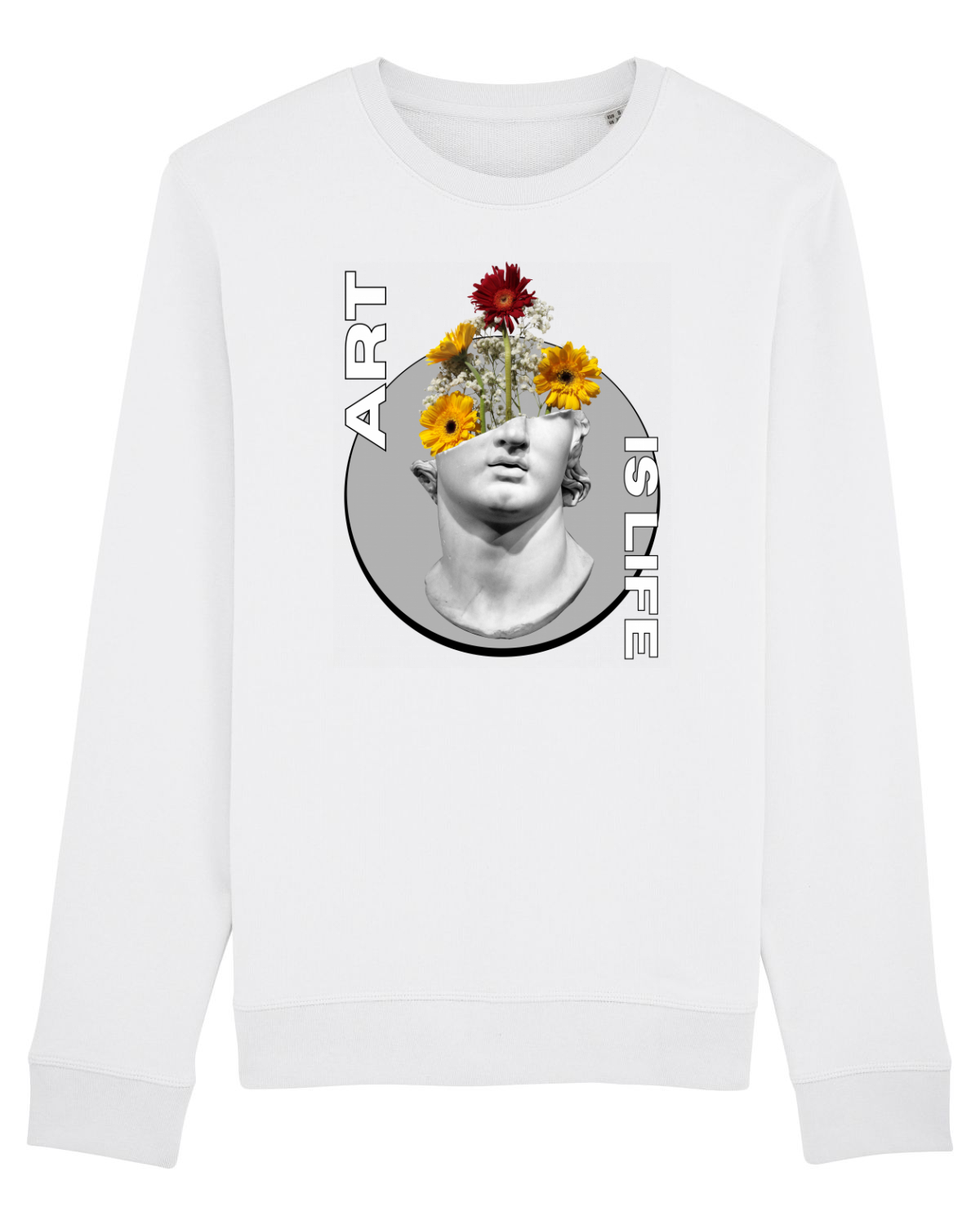 Bluză mânecă lungă Unisex Rise White