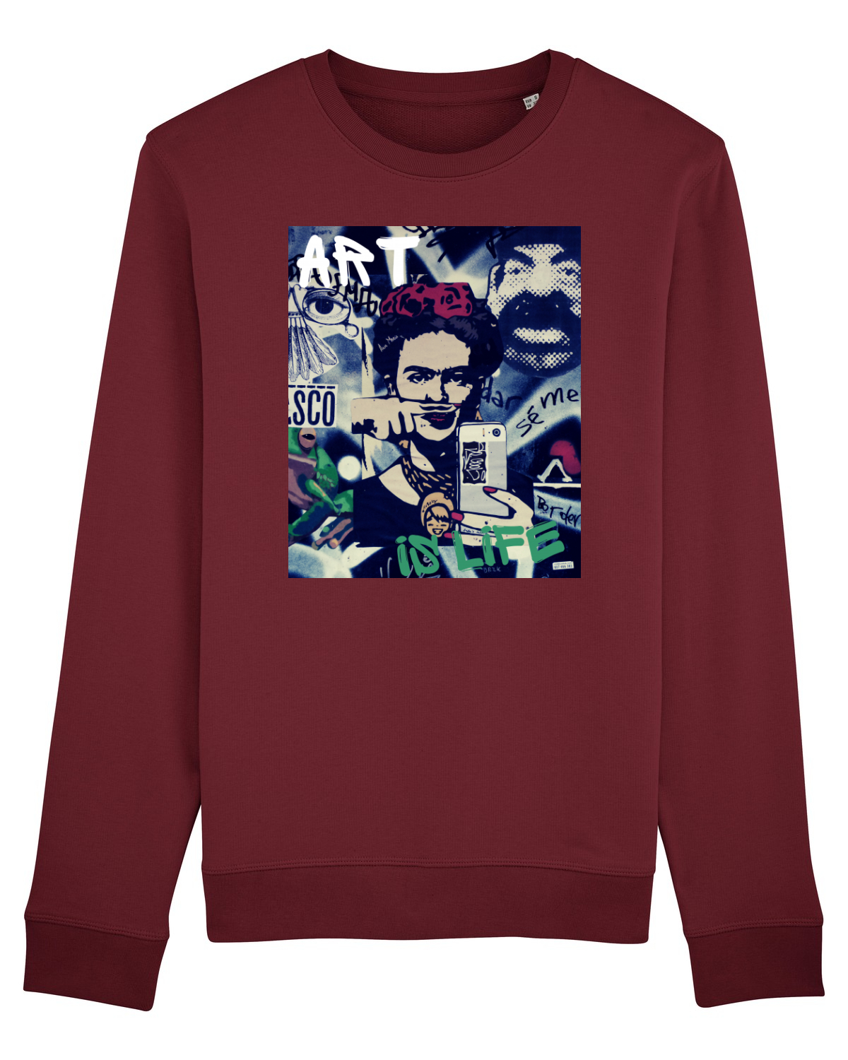 Bluză mânecă lungă Unisex Rise Burgundy