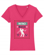 Retro Music Tricou mânecă scurtă guler V Damă Evoker