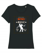 Retro Music Tricou mânecă scurtă guler larg fitted Damă Expresser