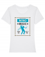 Retro Music Tricou mânecă scurtă guler larg fitted Damă Expresser