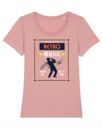 Retro Music Tricou mânecă scurtă guler larg fitted Damă Expresser