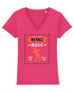 Retro Music Tricou mânecă scurtă guler V Damă Evoker