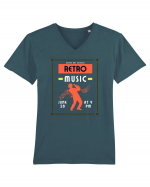 Retro Music Tricou mânecă scurtă guler V Bărbat Presenter