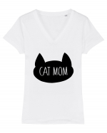 Cat Mom Tricou mânecă scurtă guler V Damă Evoker